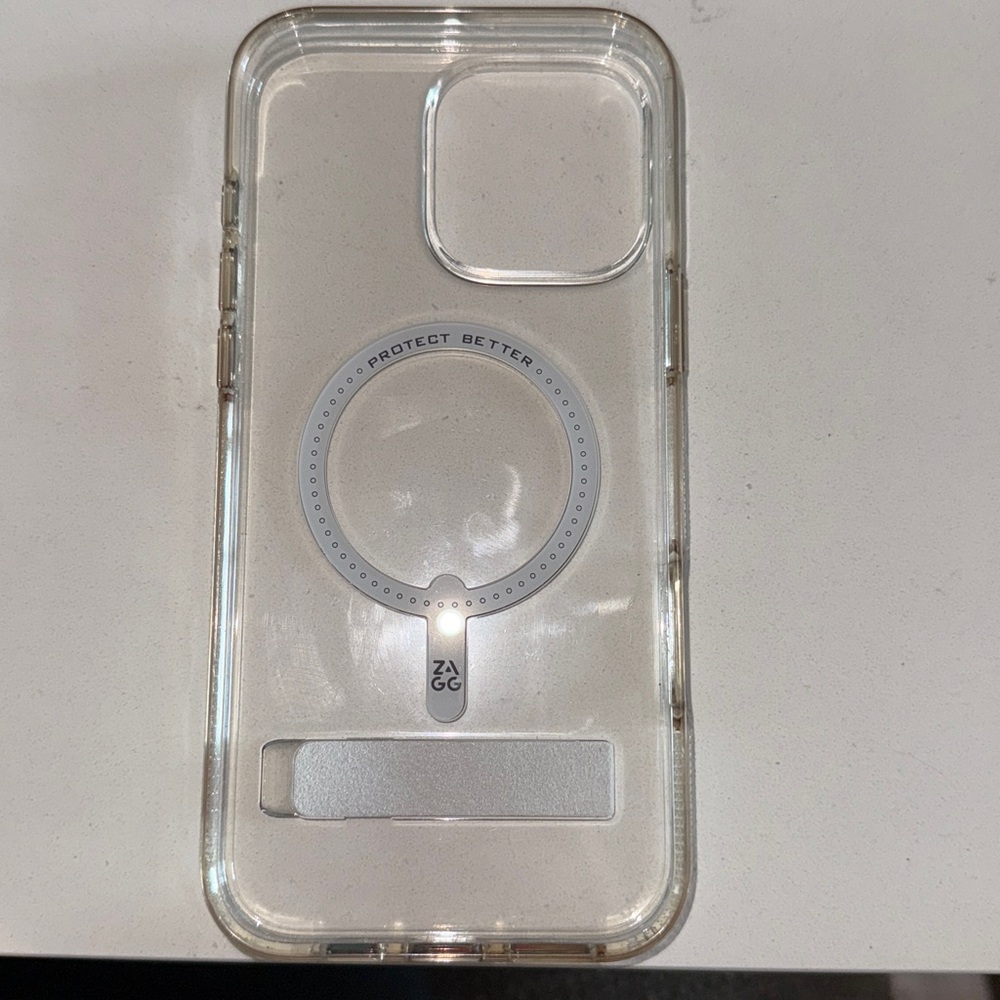 ZAGG Clear Phone Case with MagSafe Compatibility Kickstand USED
